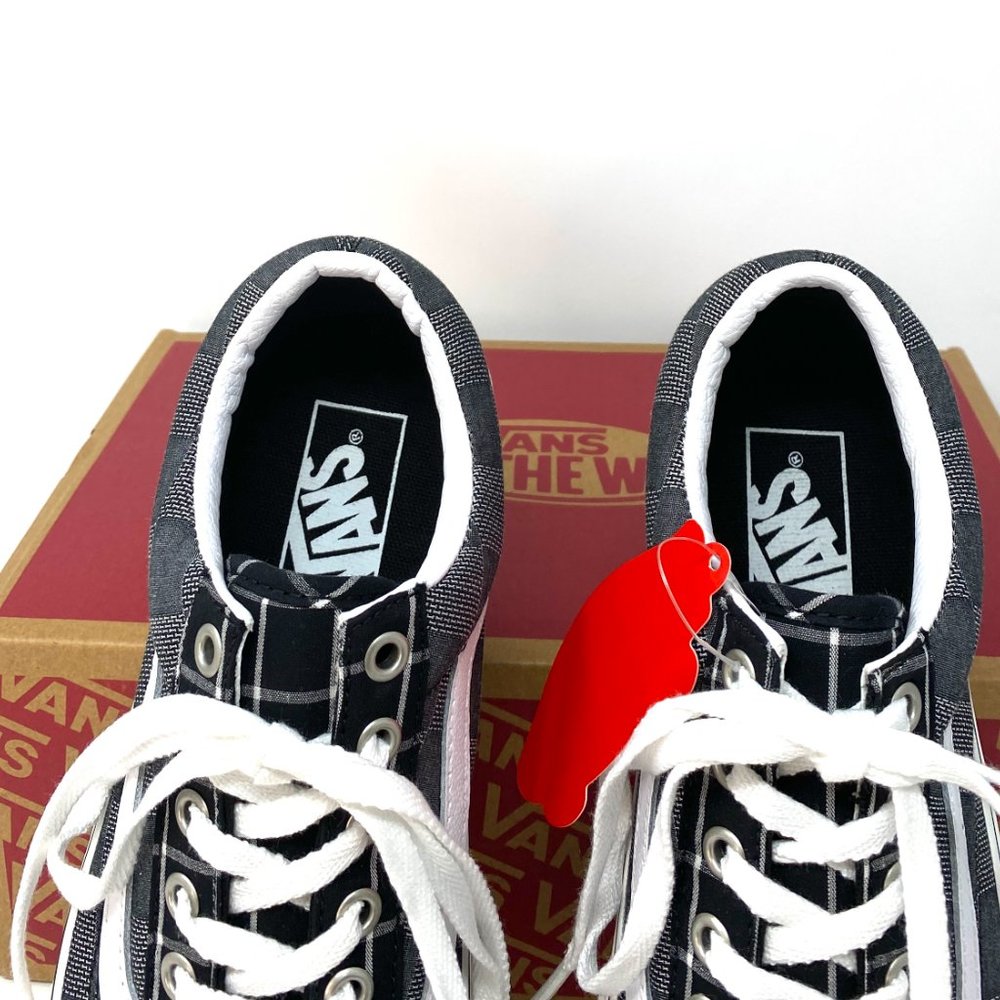 VANS Old Skool Platform Woven Check Black Gray Shoes Women's Size VN0A3B3U1AW - Picture 6 of 10